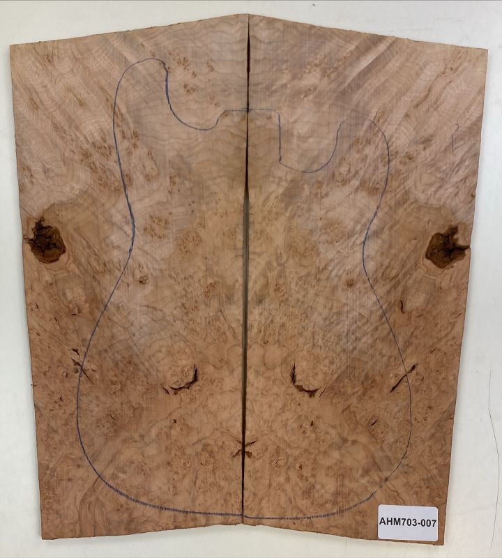Top Maserahorn - Maple Burl Westcoast, 2-tlg. 7mm Einzelstück #007